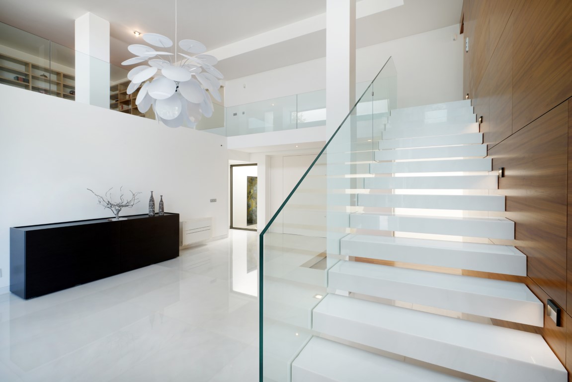 Garde-corps en verre pour escalier moderne