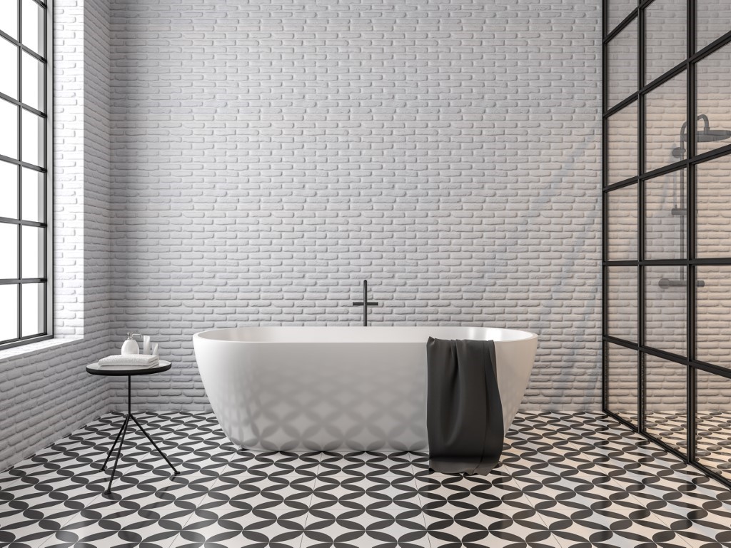 Salle de bain avec verrière